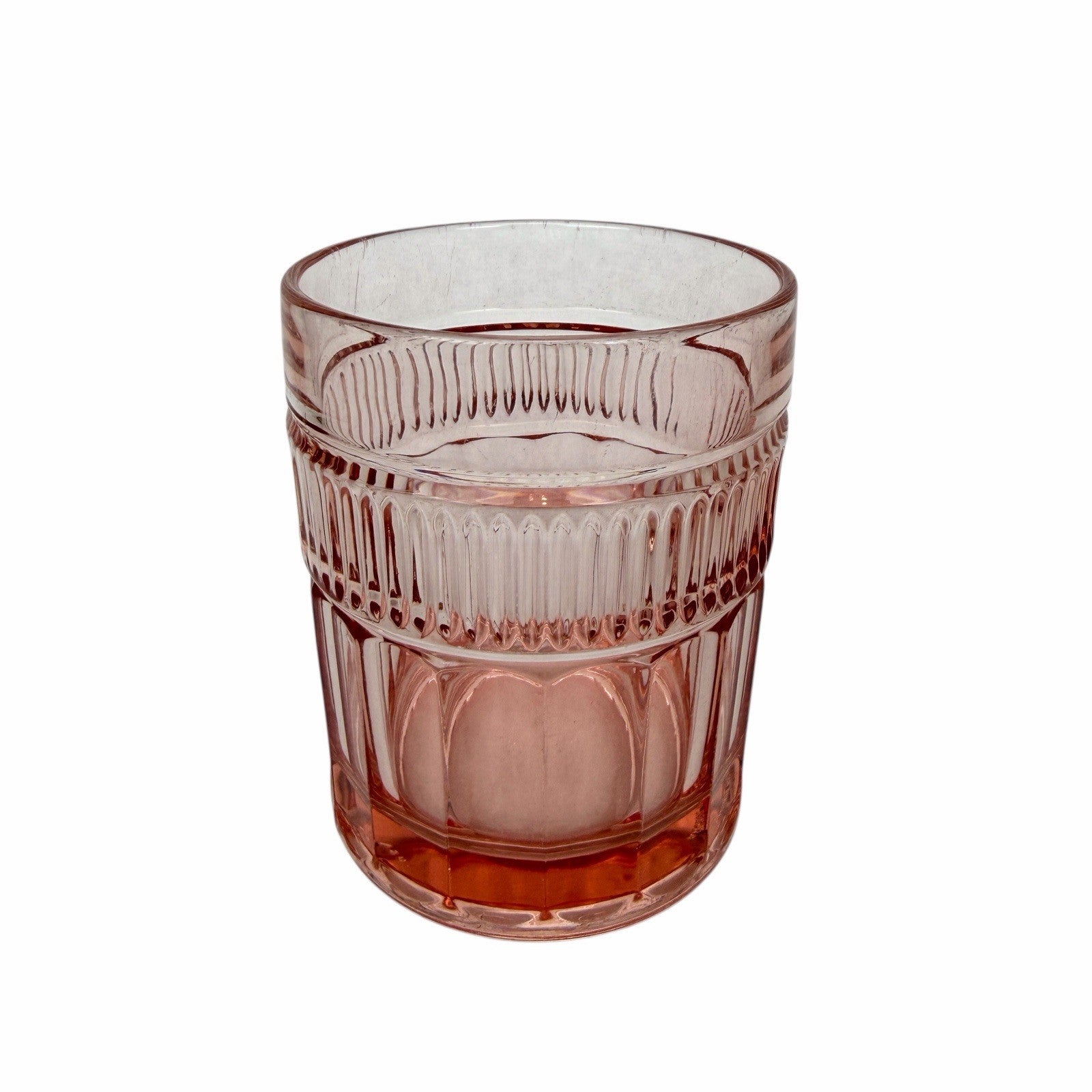 5 Vintage ANCHOR HOCKING Double Old Fashioned Glasses Annapolis Rosewater Pink