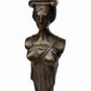Vintage Hollywood Regency Neoclassical Caryatid Lady Brass Marble Table Lamp 32”