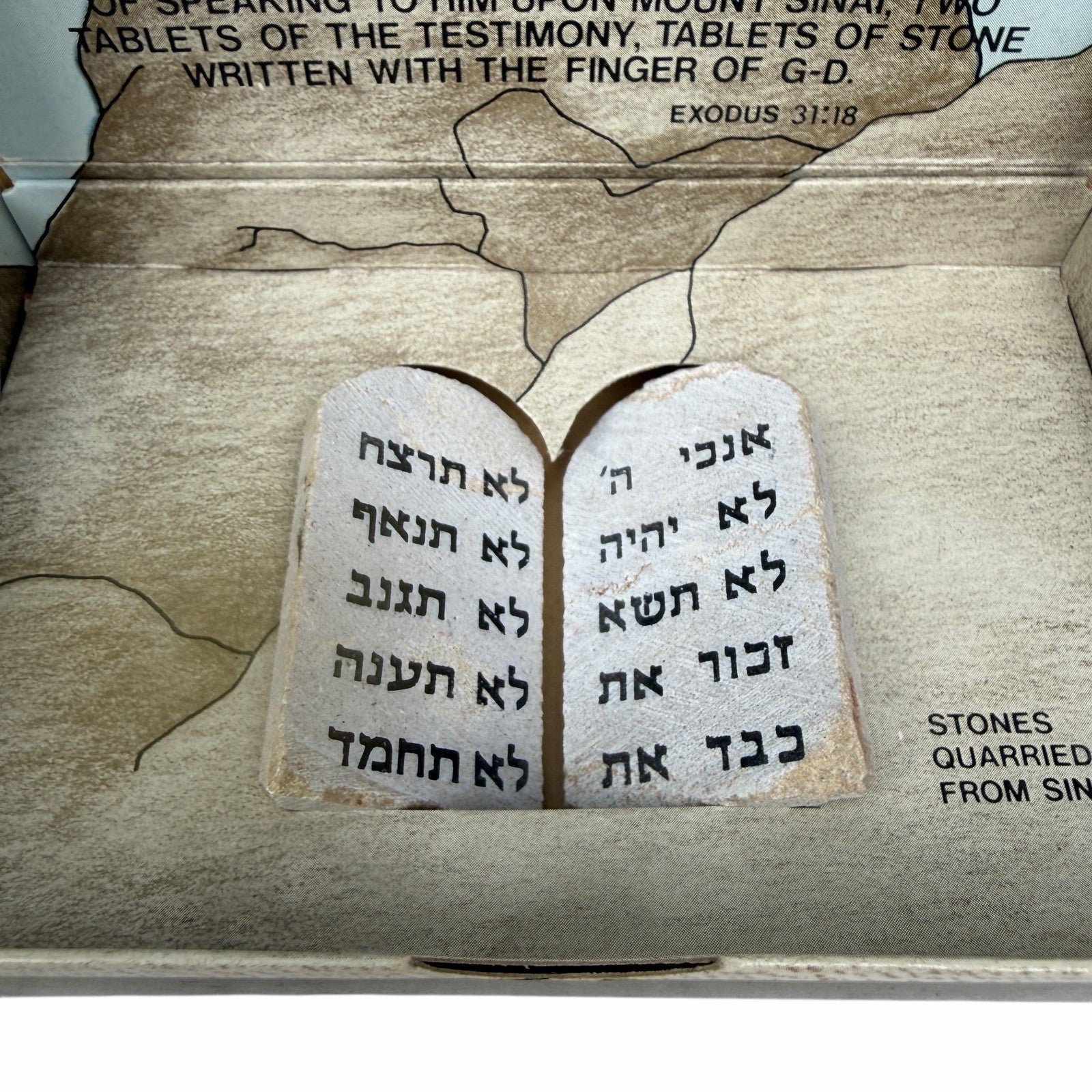 Vintage TABLETS OF MOSES Stones Quarried From Sinai JERUSALEM Israel Souvenir
