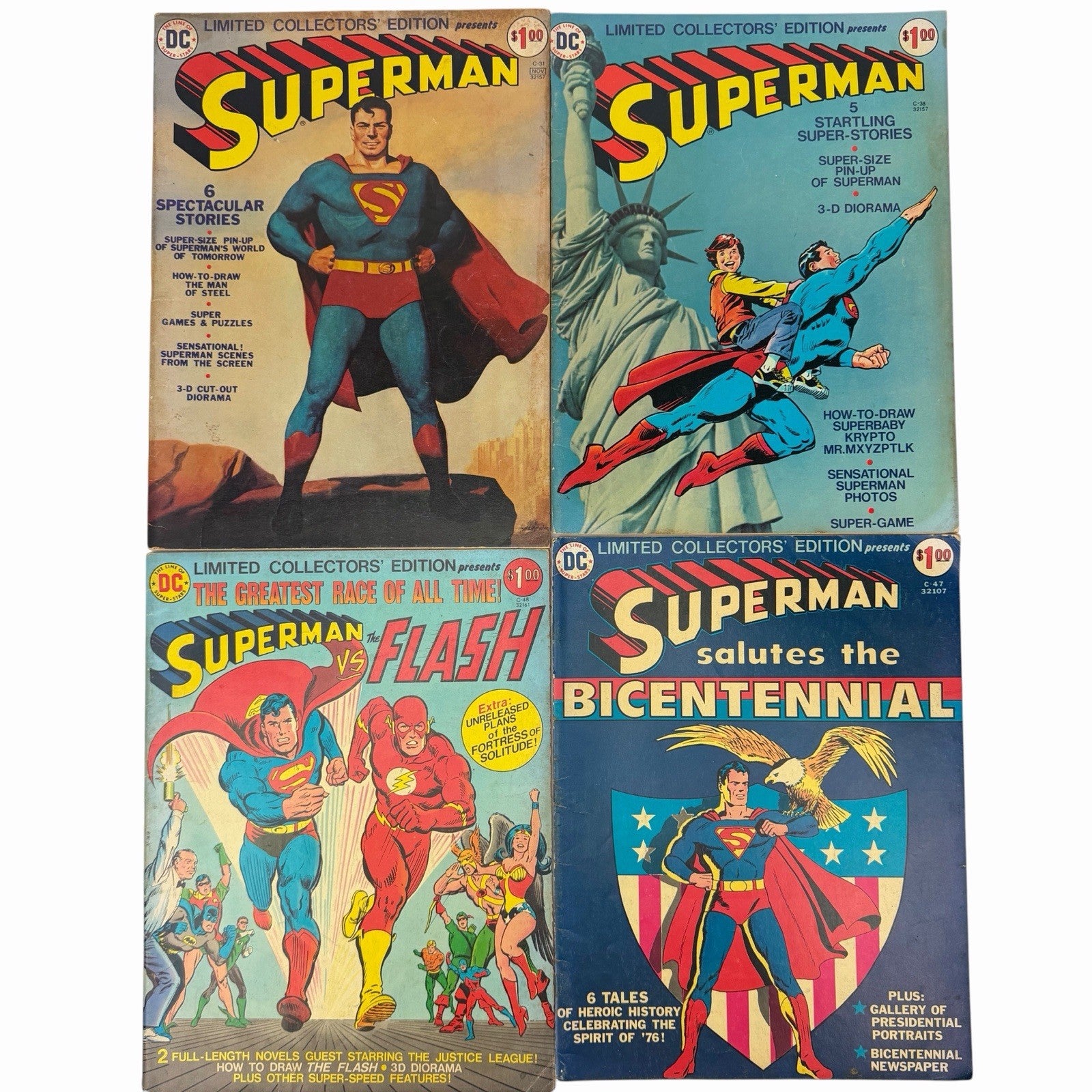 4 SUPERMAN 1970’s DC Comics Limited Collectors Edition Flash C-31 C-38 C-47 C-48