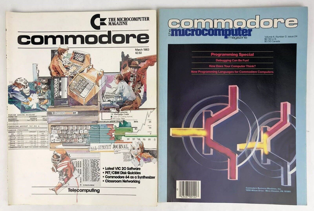 Microcomputers Magazine Lot Of 8 Vintage 1983 - 1985 COMMODORE MICROCOMPUTERS MAGAZINE Early C ...
