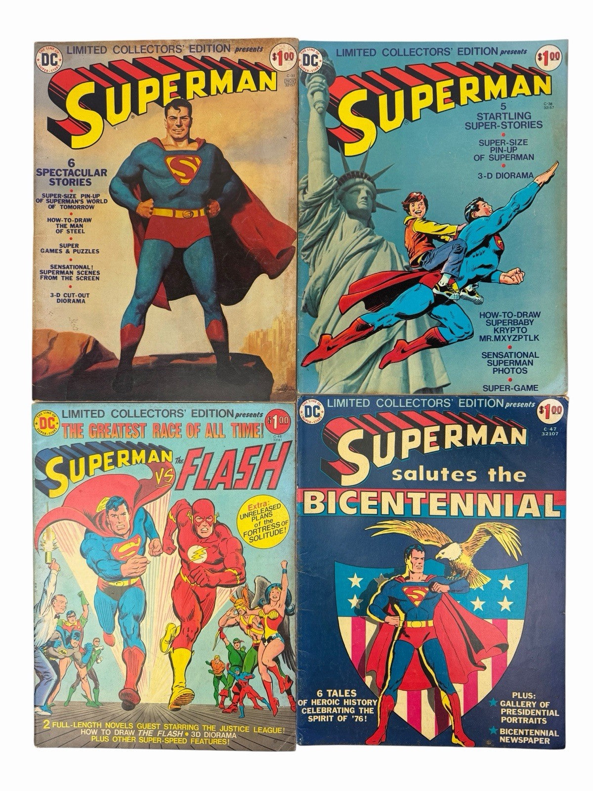4 SUPERMAN 1970’s DC Comics Limited Collectors Edition Flash C-31 C-38 C-47 C-48