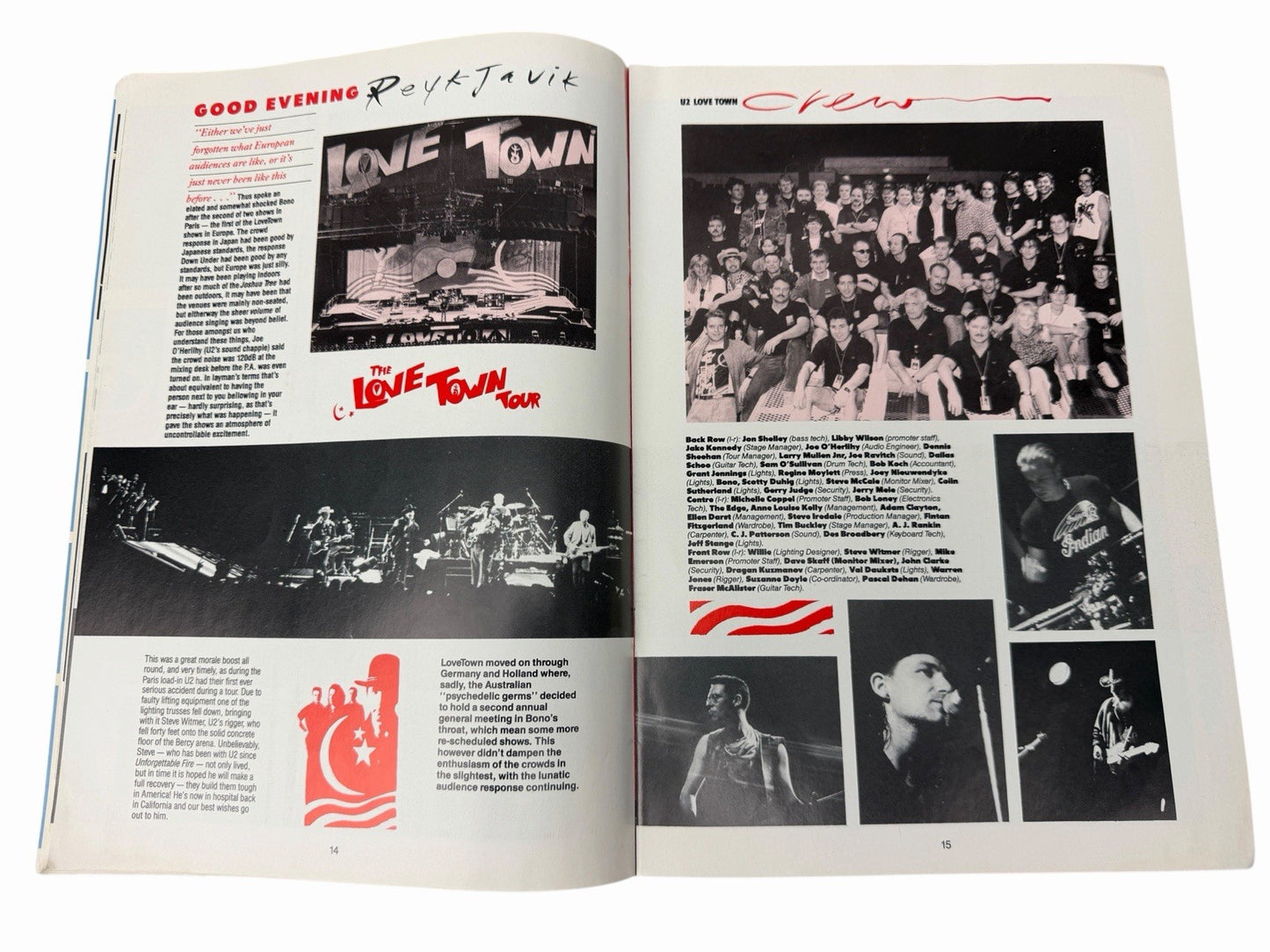 U2 PROPAGANDA World Service Fan Club Magazine Issue No. 12 1990 Love Town Tour