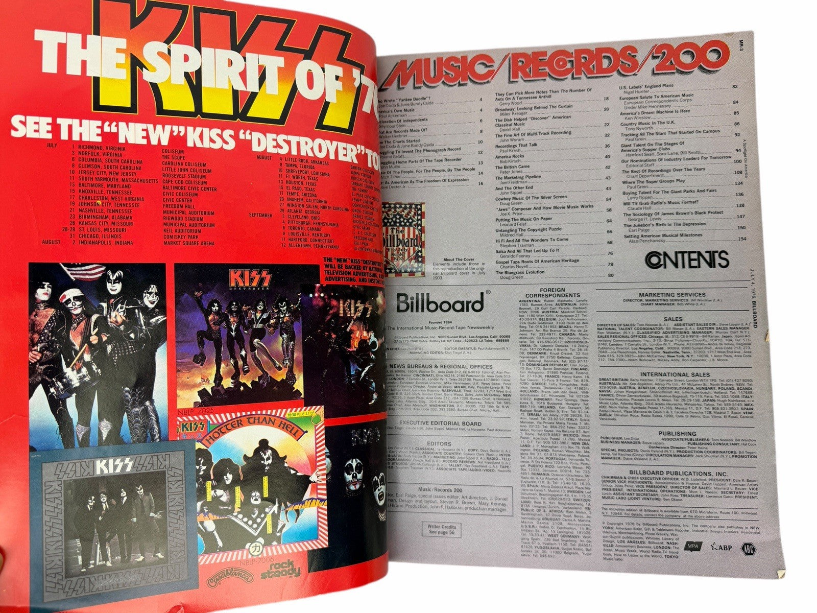Billboard Magazine July 4, 1976 Spotlight on America BICENTENNIAL Edition KISS