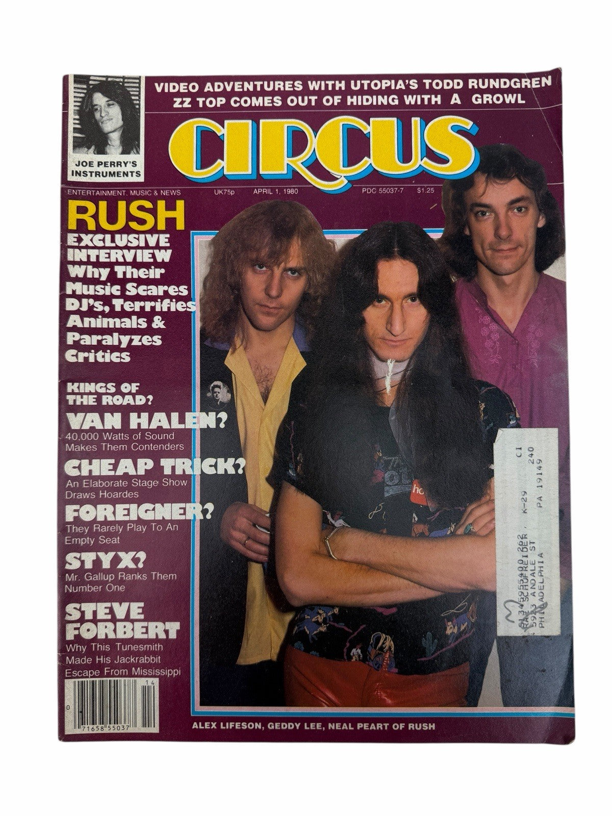 CIRCUS Magazine April 1980 Rush Prog Van Halen Cheap Trick Styx Foreigner ZZ Top