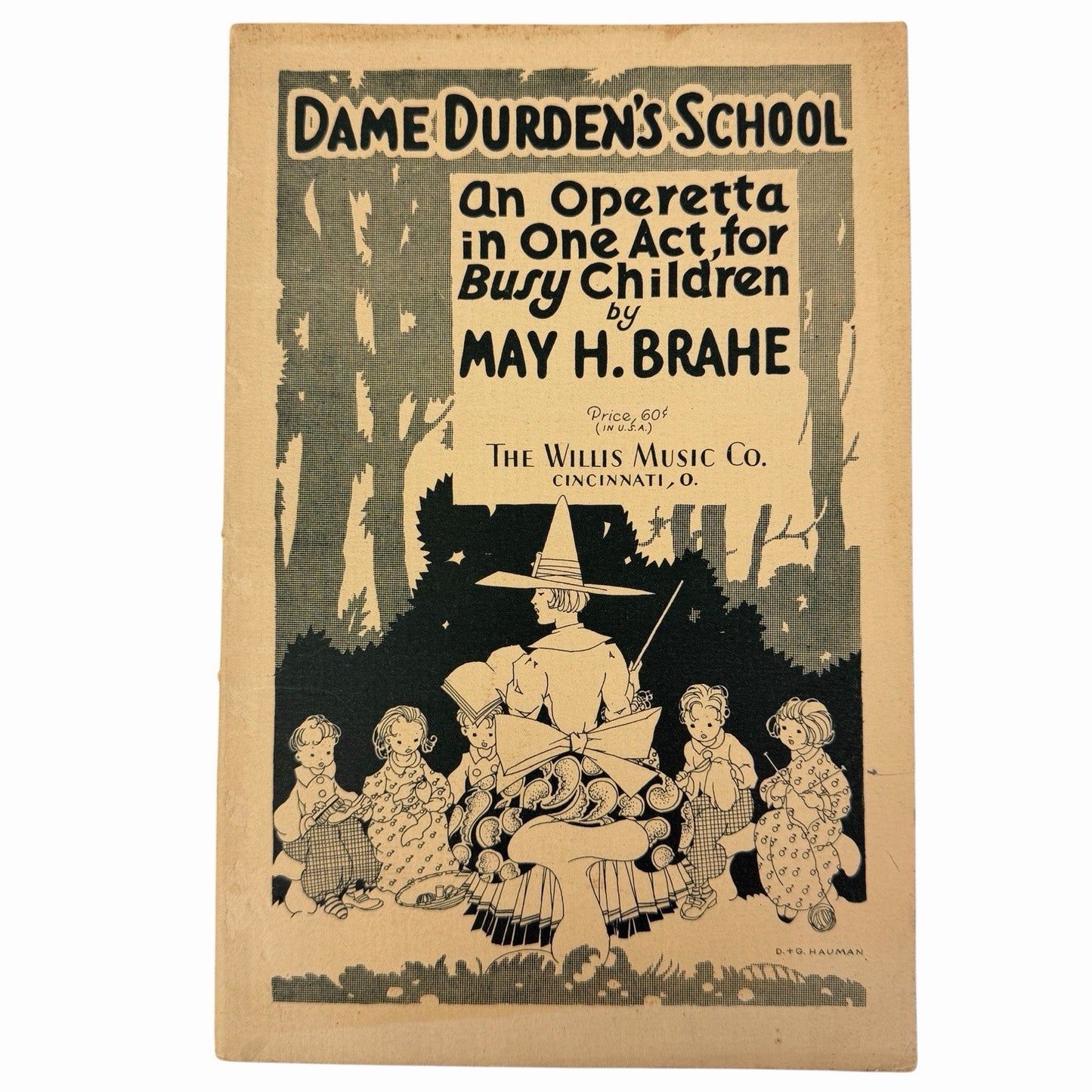 May H Brahe DAME DURDEN’S SCHOOL Sheet Music Operetta WILLIS MUSIC CO D+G Hauman