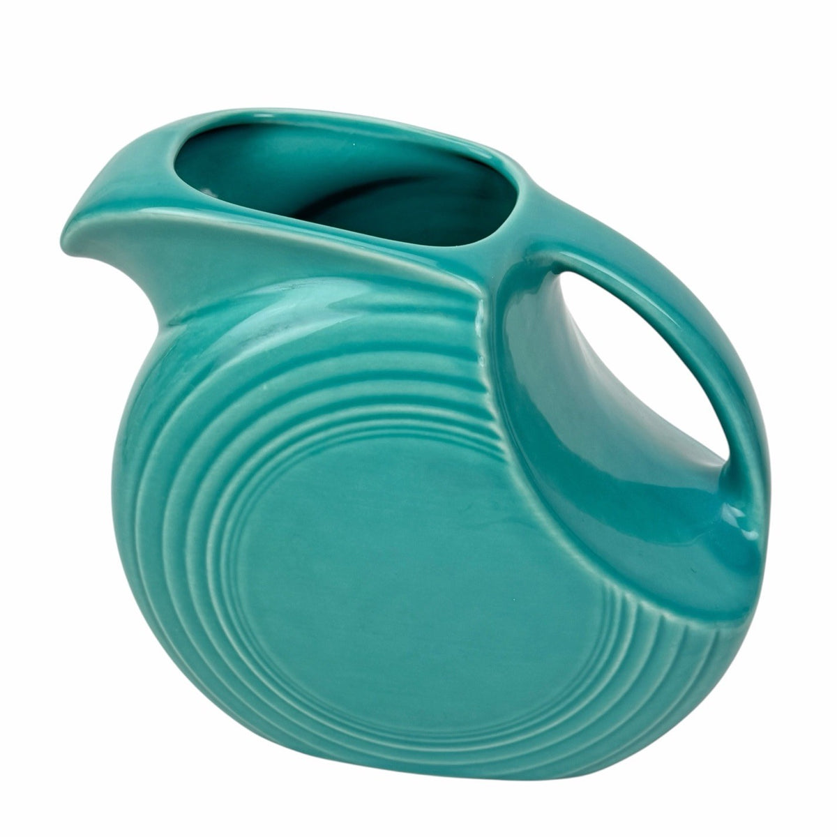 Vintage FIESTAWARE Turquoise Green 7" Large Disc Pitcher HL Homer Laughlin USA