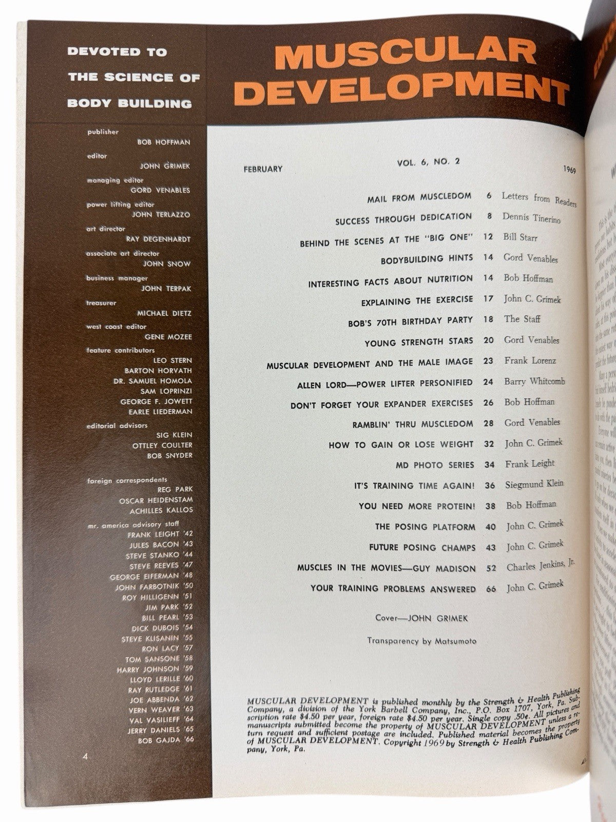 1969 MUSCULAR DEVELOPMENT Magazine 8 ISSUES Vintage Bodybuilding Weightlifting