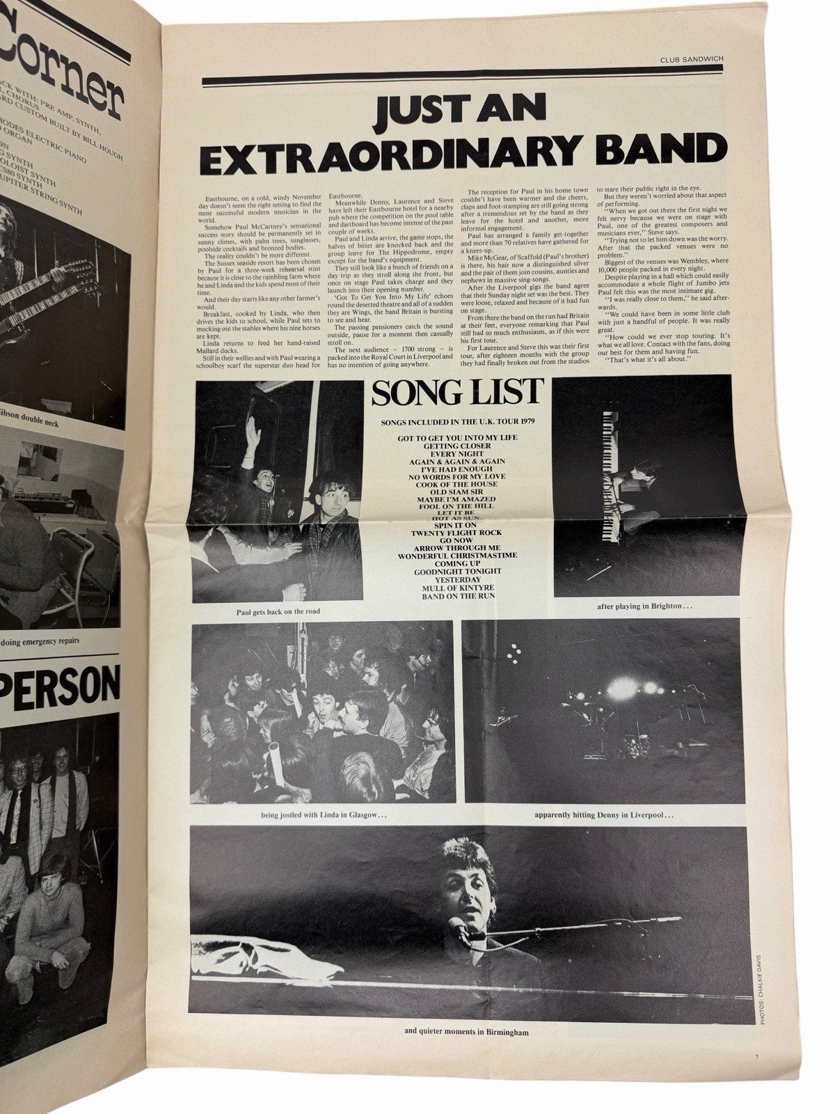 Vintage 1980 CLUB SANDWICH #17 Paul McCartney Wings Fan Club Tour Newspaper