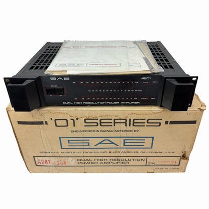SAE A-201 A201 “01 Series” Dual High Resolution Power Amplifier VINTAGE IN BOX
