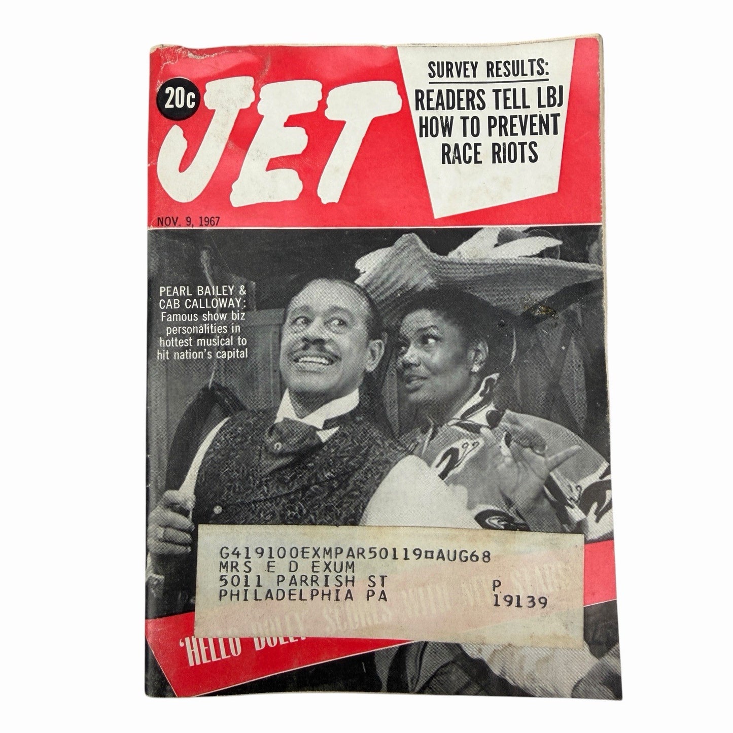 JET Magazine November 9 1967 Pearl Bailey Cab Calloway FLORENCE LARUE Centerfold