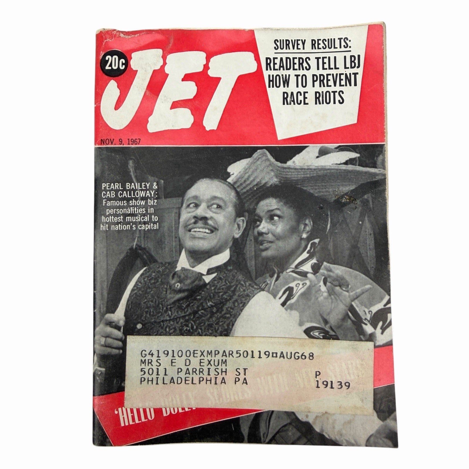 JET Magazine November 9 1967 Pearl Bailey Cab Calloway FLORENCE LARUE Centerfold