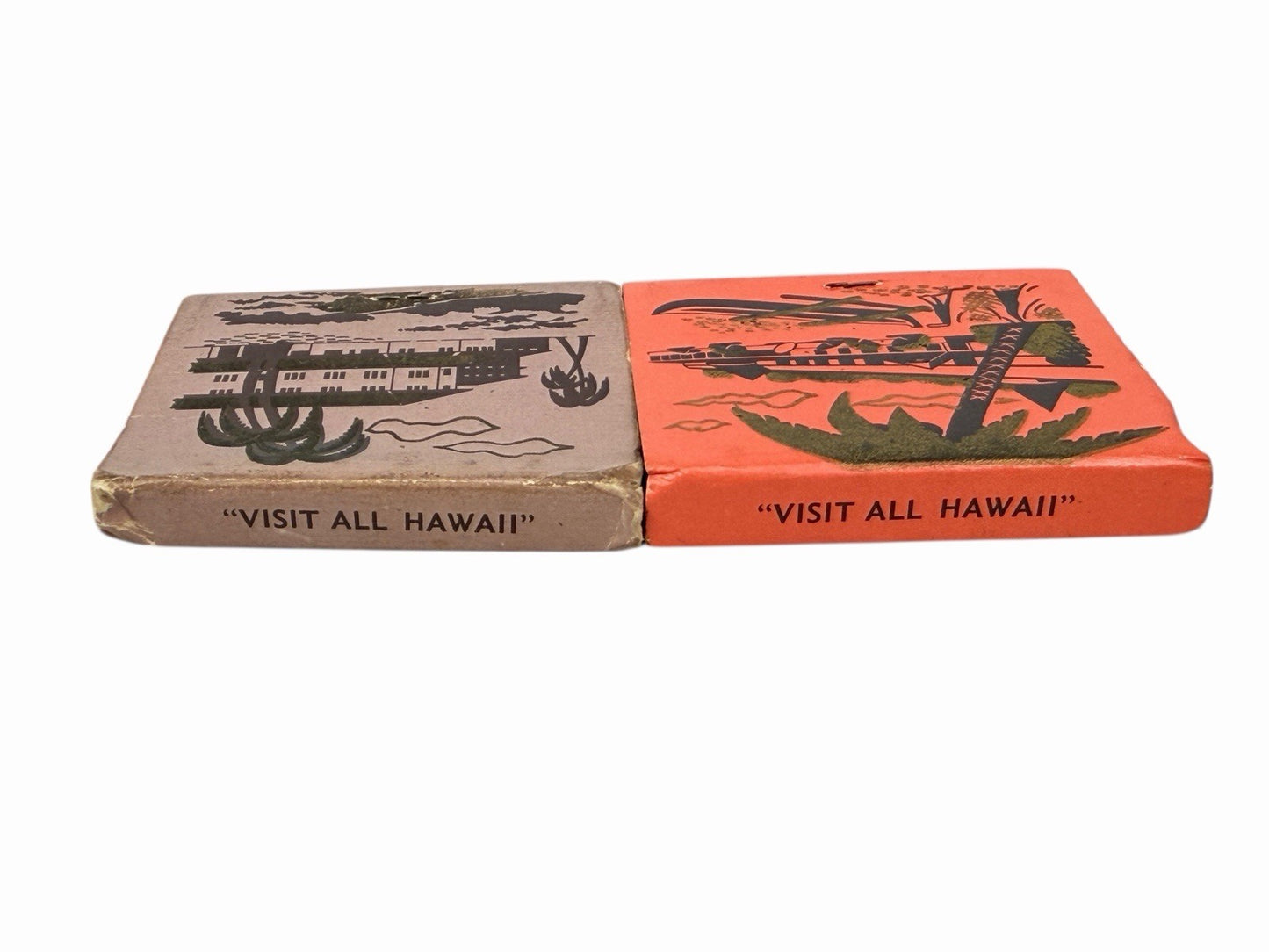 Vintage KONA INN & NANILOA HOTEL Hilo Kailua HAWAII Matchbooks MCM Art Design