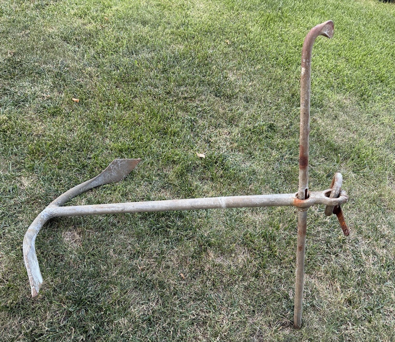 Antique 20lb Admiralty Yacht Anchor w/ Folding Stock & Key Fisherman Nautical