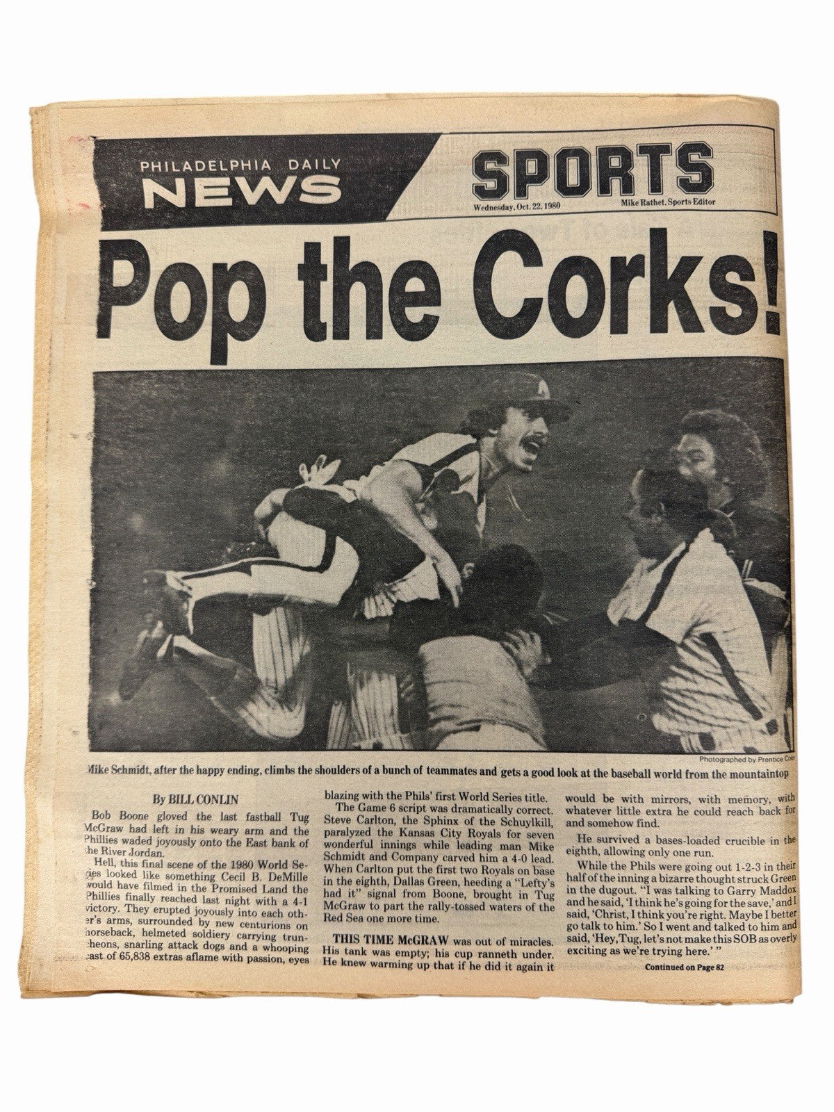 Vintage Oct 22, 1980 PHILLIES World Series WIN Philadelphia Daily News NEWSPAPER