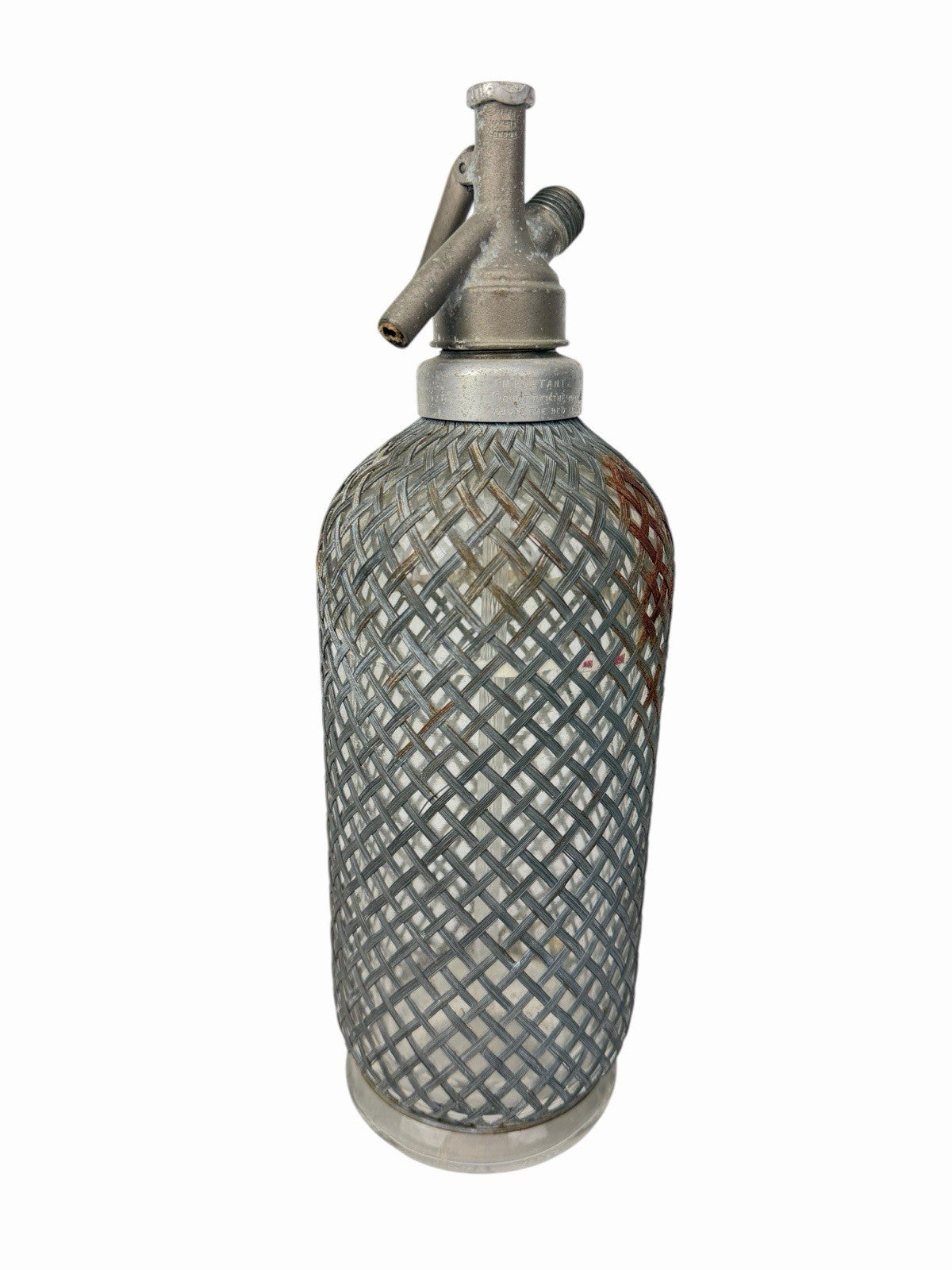 Antique c1910 AERATORS LTD. Sparklet B Wire Mesh Glass Siphon Seltzer Bottle