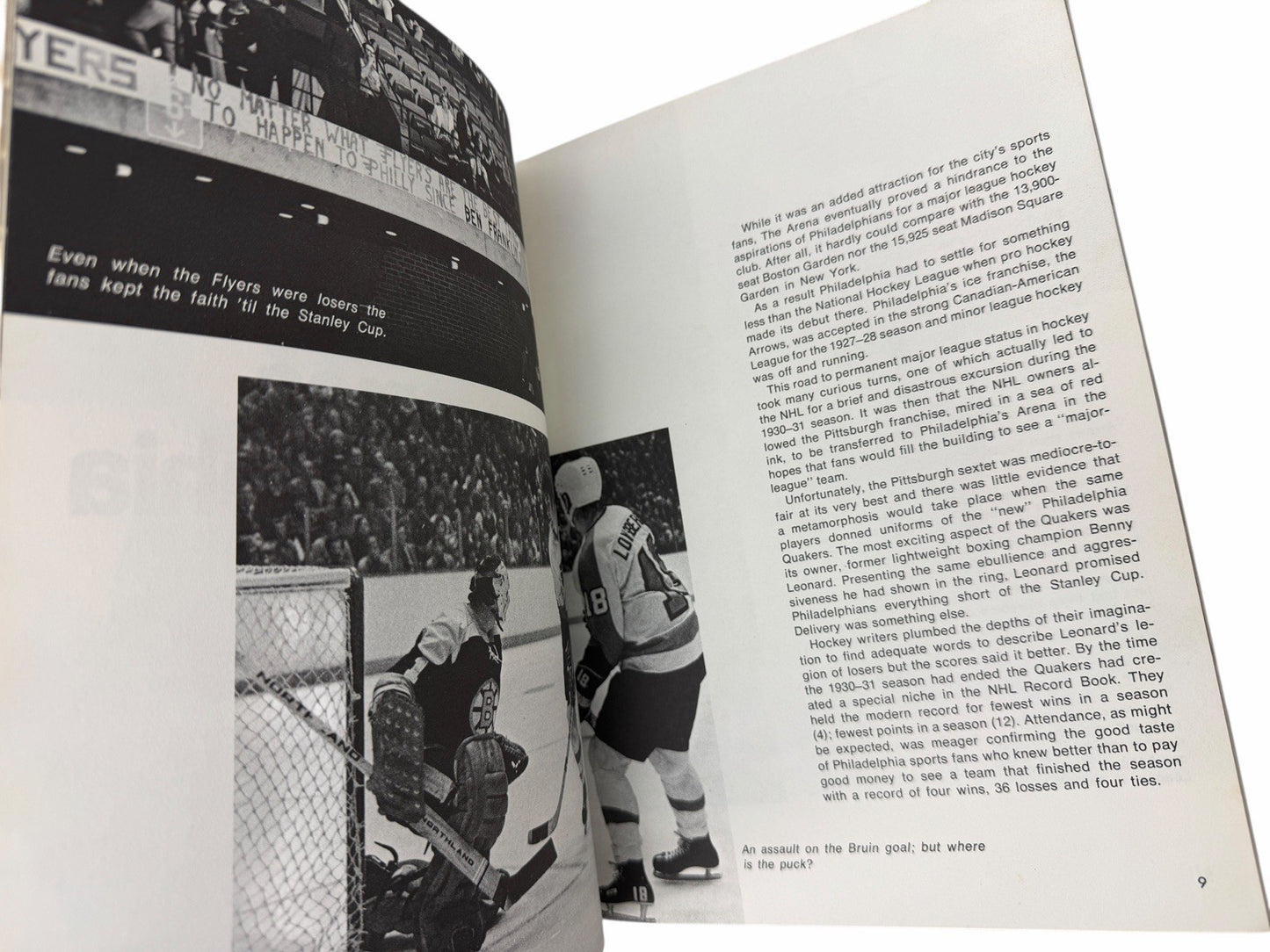Vintage 1974 PHILADELPHIA FLYERS Supermen of the Ice HOCKEY BOOK Bobby Clarke