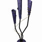 Vintage Postmodern 3 CANDLE HOLDER 19” Purple Metal Sculpture Candelabra Memphis