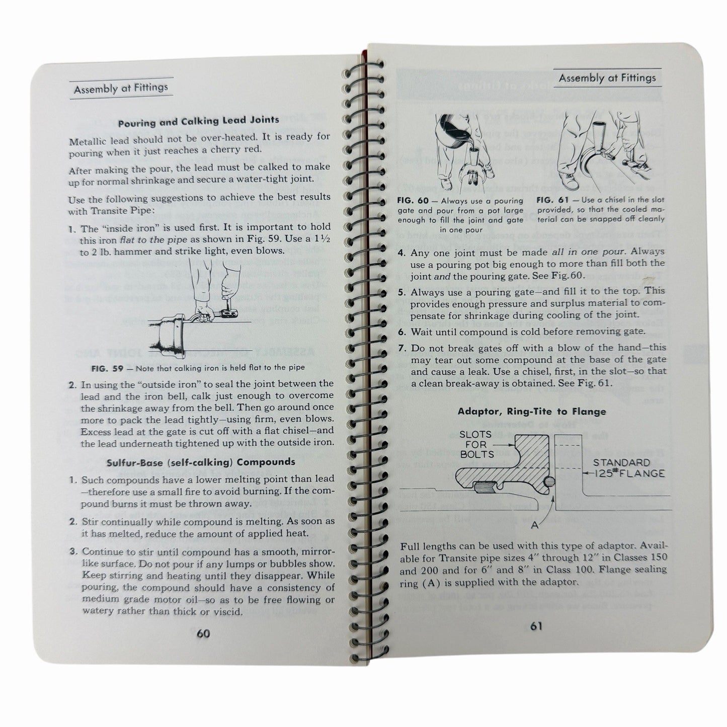 Vintage 1960 Johns-Manville TRANSITE RING-TITE PRESSURE PIPE Installation Guide
