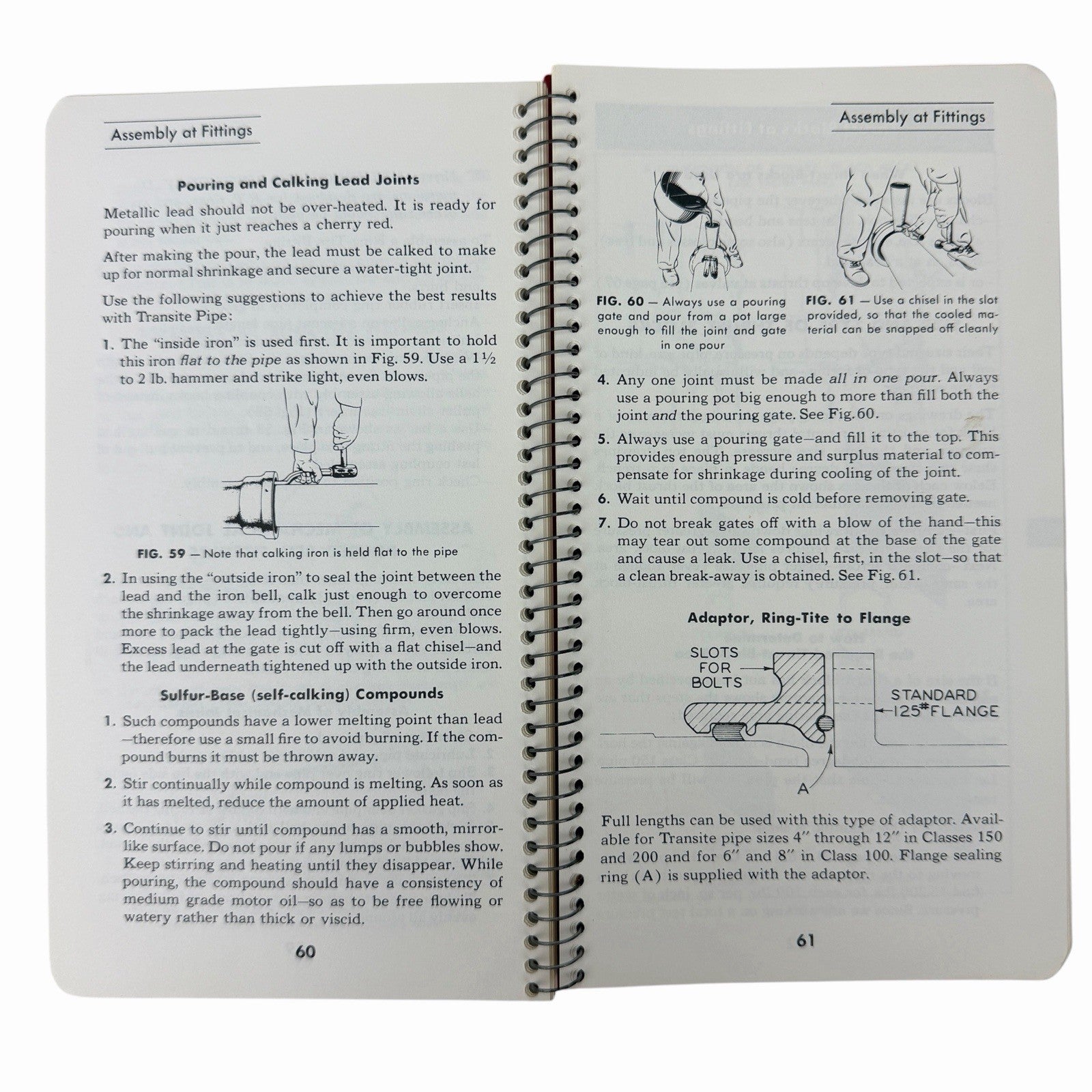 Vintage 1960 Johns-Manville TRANSITE RING-TITE PRESSURE PIPE Installation Guide