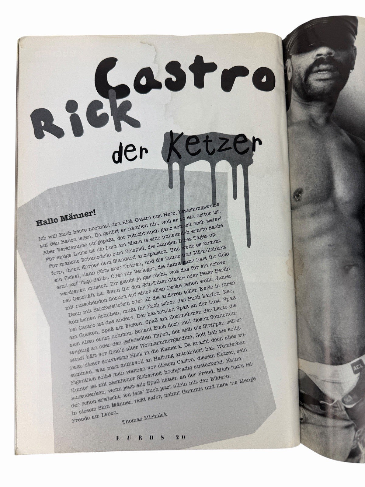 1994 EUROS Magazine #20 JOACHIM FREDERICK Rick Castro Vintage German Gay