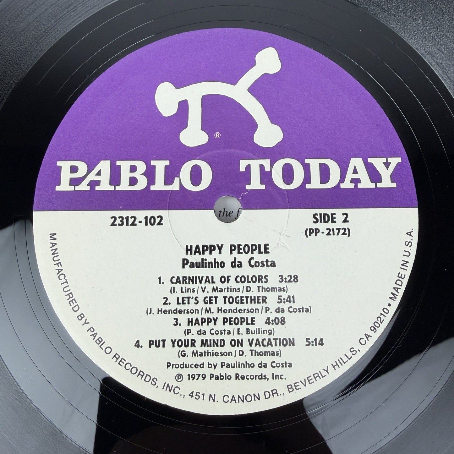 Paulinho Da Costa ‎- Happy People LP 1979 1st Pressing NM Vinyl Soul Jazz Funk
