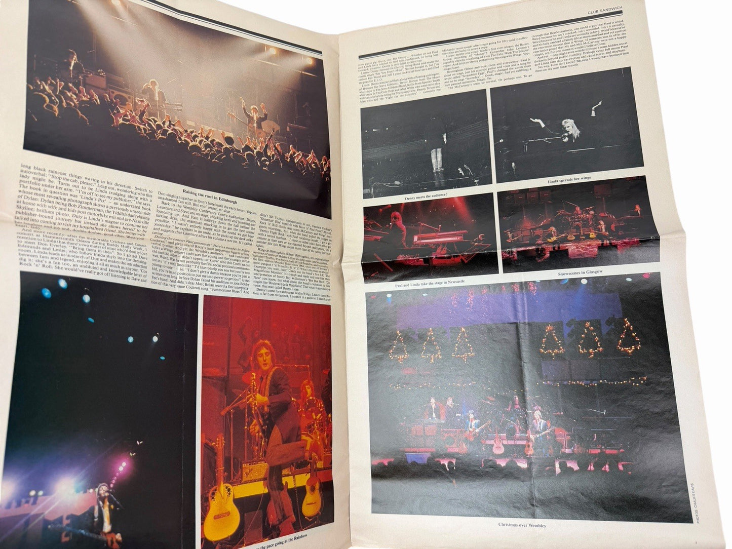 Vintage 1980 CLUB SANDWICH #17 Paul McCartney Wings Fan Club Tour Newspaper