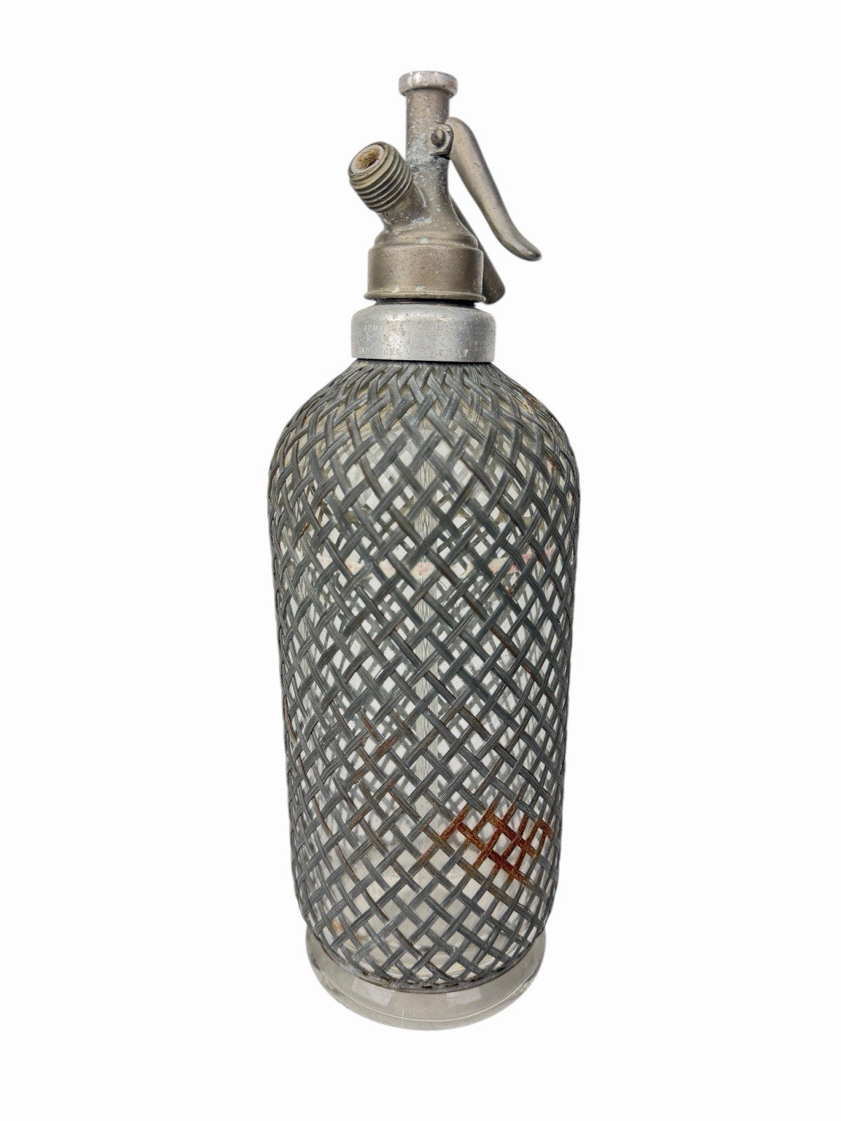 Antique c1910 AERATORS LTD. Sparklet B Wire Mesh Glass Siphon Seltzer Bottle