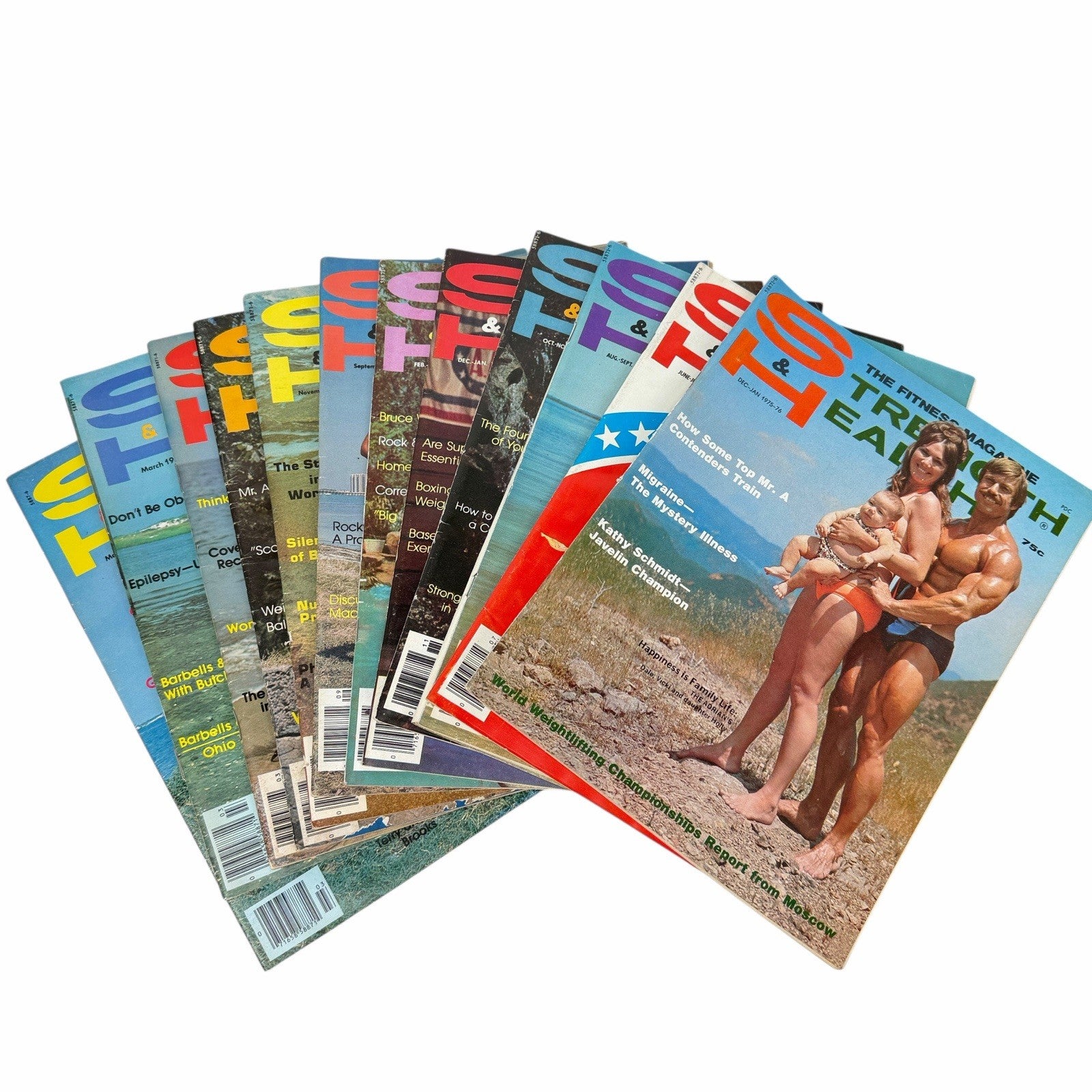1970’s Strength & Health Magazine LOT 12 Issues BODYBUILDING MALE PHYSIQUE