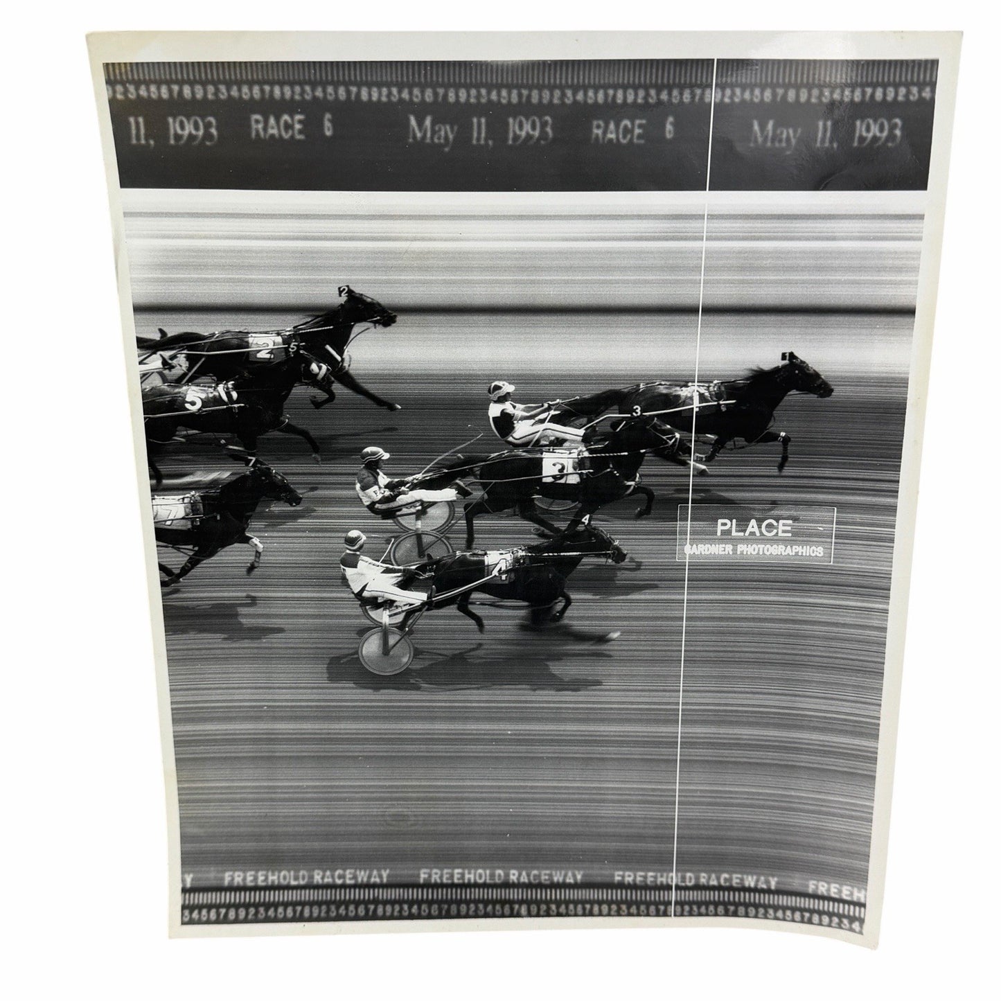 Vintage FREEHOLD RACEWAY Harness Horse Racing PLACE PHOTO May 11, 1993 NJ