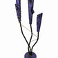 Vintage Postmodern 3 CANDLE HOLDER 19” Purple Metal Sculpture Candelabra Memphis