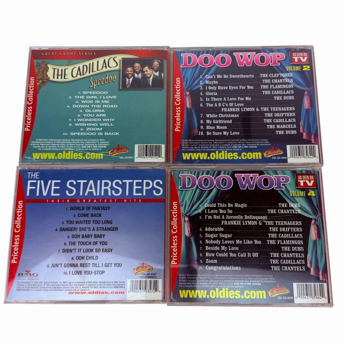 Lot Of 4 Doo Wop CD’s Five Stairsteps CADILLACS SPEEDOO As Seen On TV Vol 2 & 4