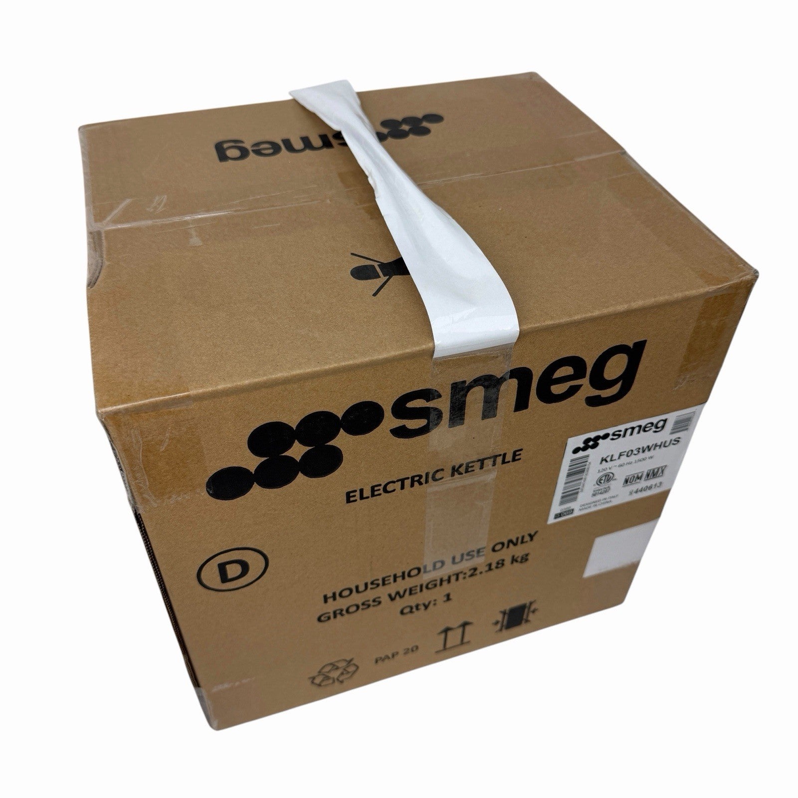 New SMEG 50's Retro Style 7 Cup Electric Water Kettle - White (KLF03WHUS)
