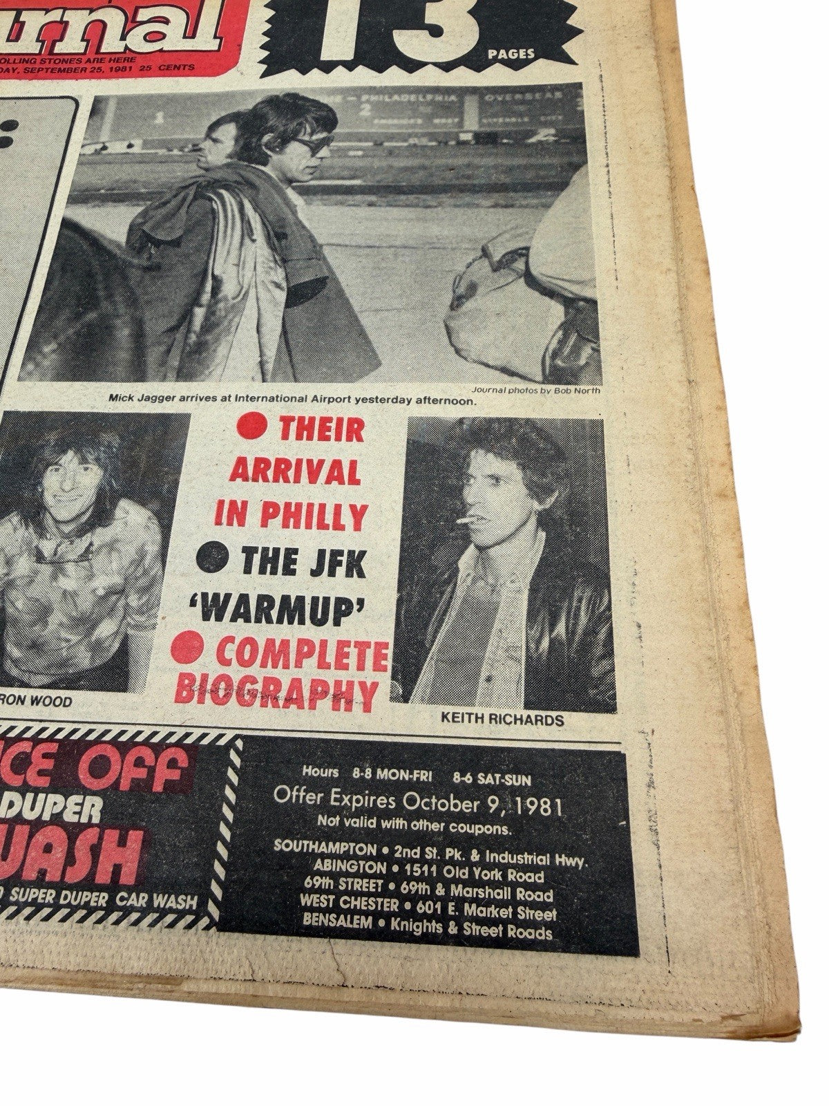 ROLLING STONES Sept 25, 1981 Philadelphia Journal NEWSPAPER Poster & 13pg Spread