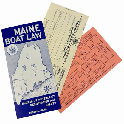 Vintage 1964 Maine Boat Law BOOKLET w/ Certificate Application & Guide Card