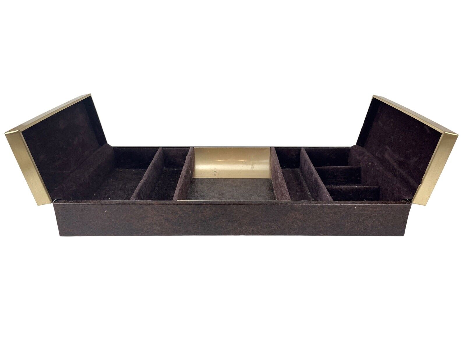 Vintage BUXTON Men's Dresser Organizer Jewelry Box FAUX BROWN LEATHER Old Souled Vintage BUXTON Men's Dresser Organizer Jewelry Box FAUX BROWN LEATHER Old Souled