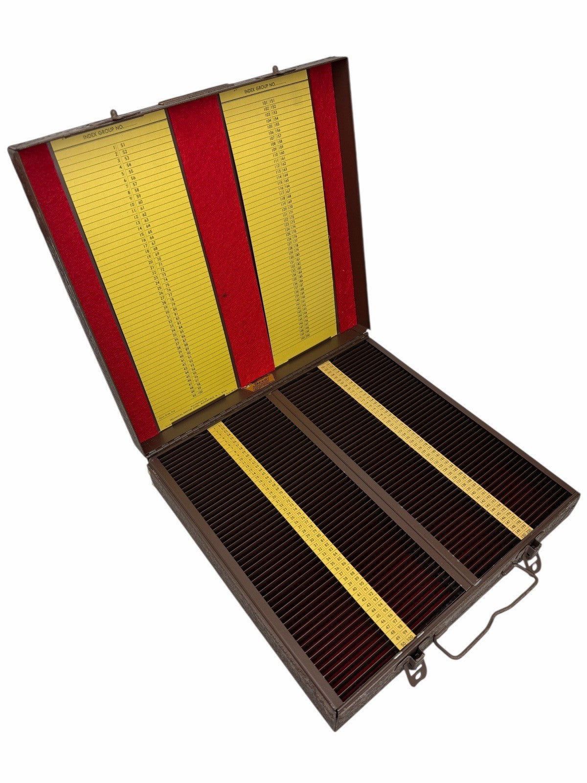Vintage DECO PHOTO DEVICES Metal Film 35mm Slide 2x2 File Storage Case UNUSED