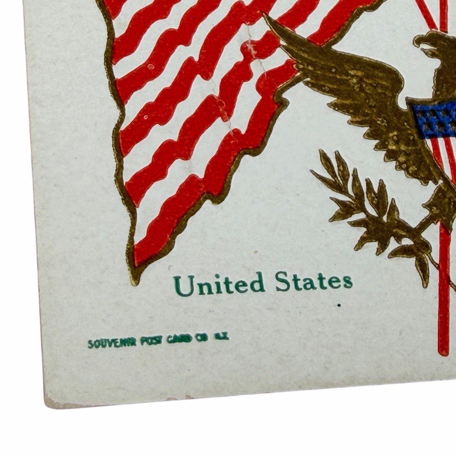 1908 TEXAS / UNITED STATES FLAG Embossed POSTCARD Souvenir Post Card Co