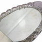 Vintage Oval Mirrored Perfume TRAY Vanity w/ Cut Crystal Glass Rim & Handles 17”