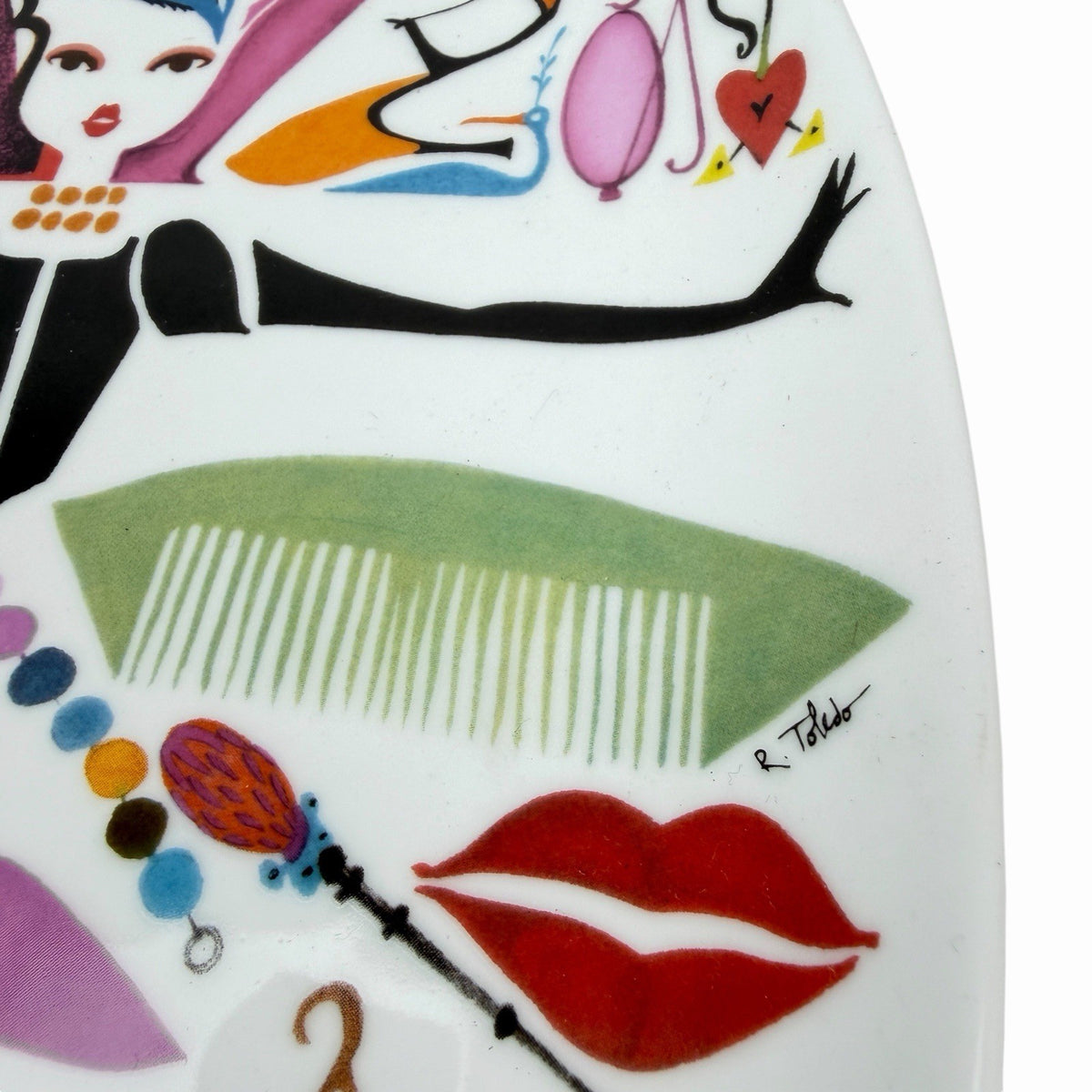 NORDSTROM Fashion Oval SERVING PLATTER Divas Shoes Purses Artist R Toledo Plate