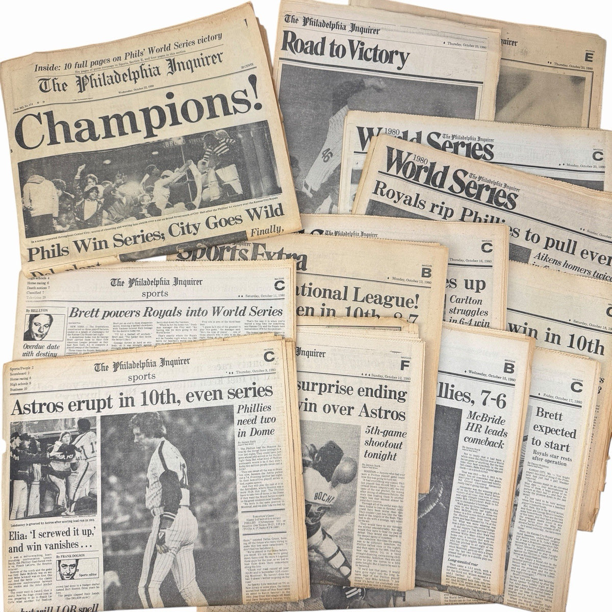 PHILLIES 1980 WORLD SERIES CHAMPIONS Philadelphia Inquirer Newspaper Collection