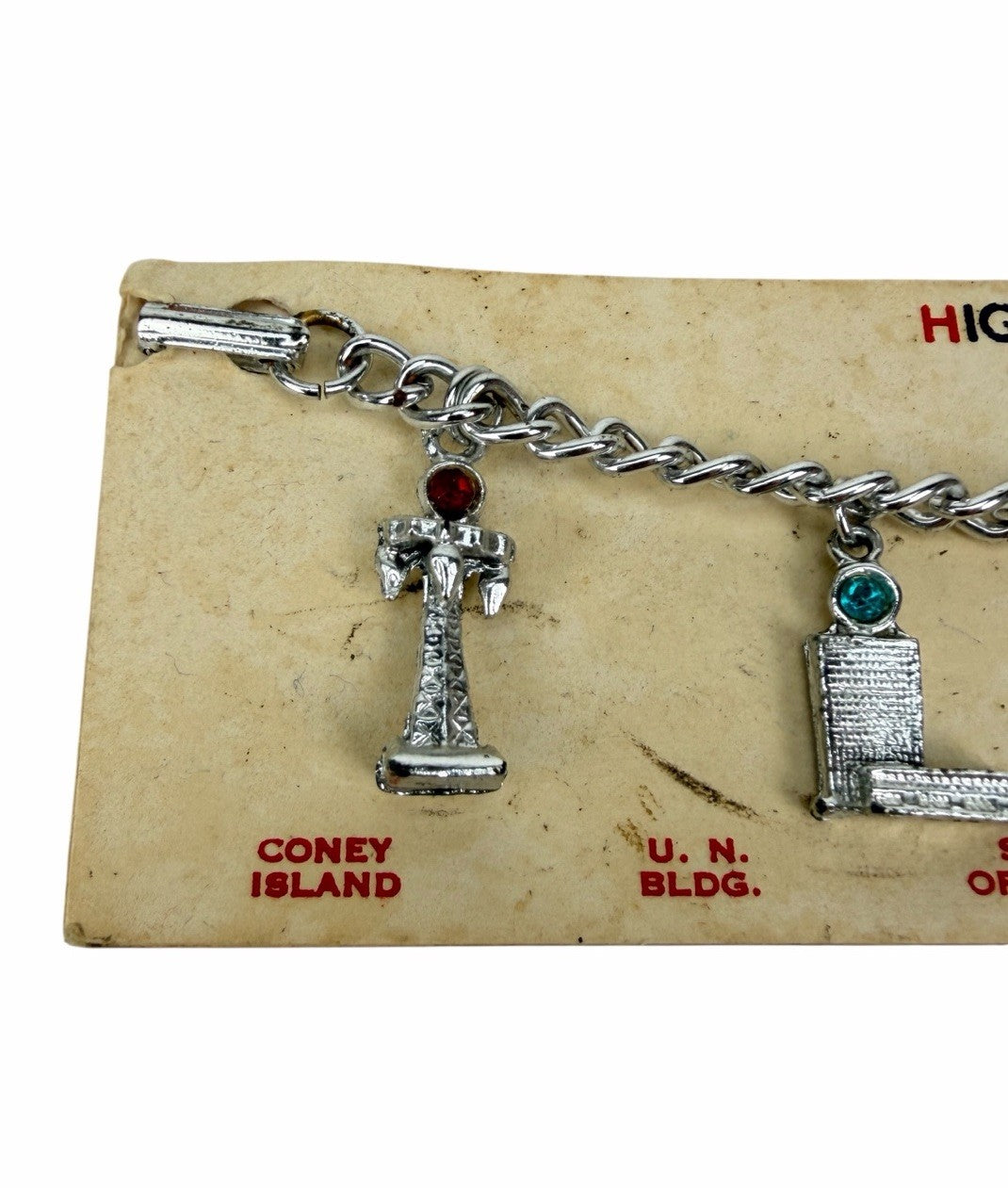 Vintage 1950’s NEW YORK CITY NYC Souvenir Charm Bracelet w/ Original Card ENCO