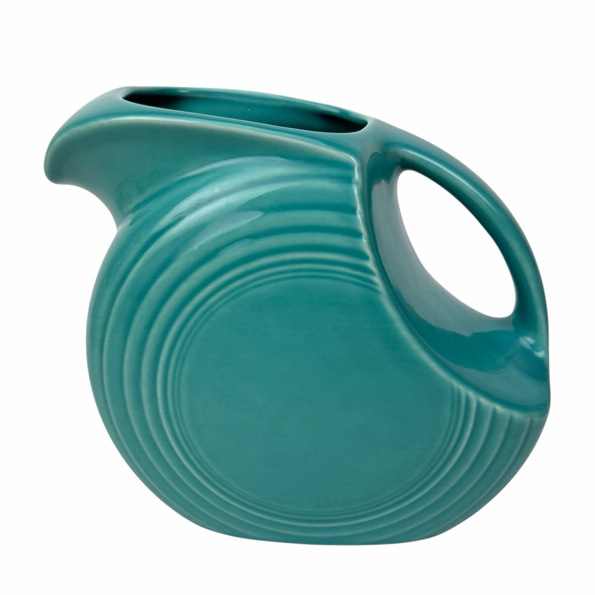 Vintage FIESTAWARE Turquoise Green 7" Large Disc Pitcher HL Homer Laughlin USA
