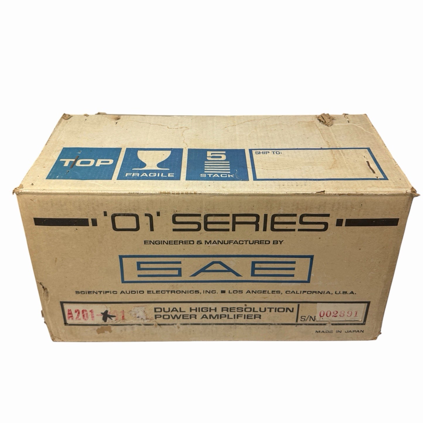 SAE A-201 A201 “01 Series” Dual High Resolution Power Amplifier VINTAGE IN BOX