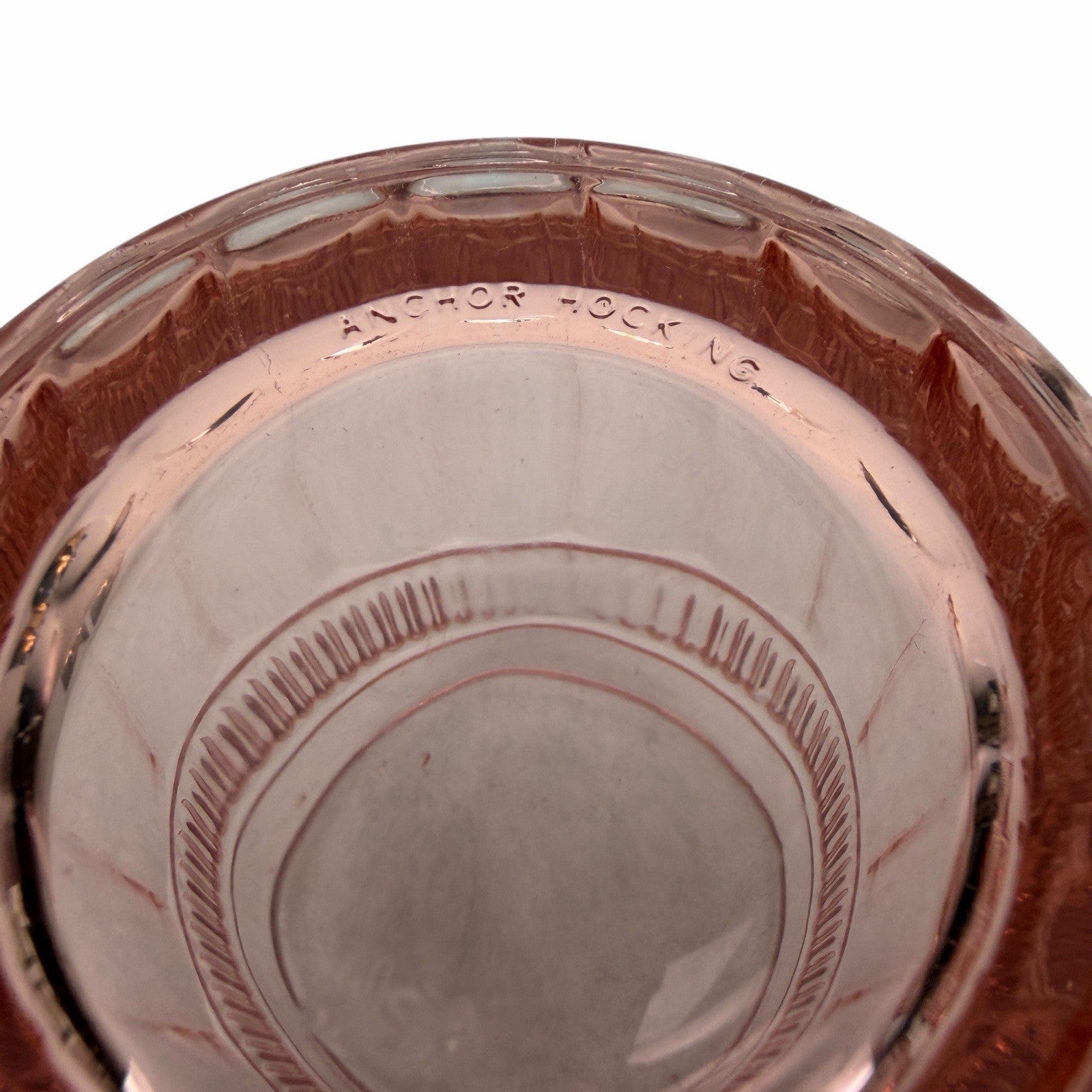 5 Vintage ANCHOR HOCKING Double Old Fashioned Glasses Annapolis Rosewater Pink