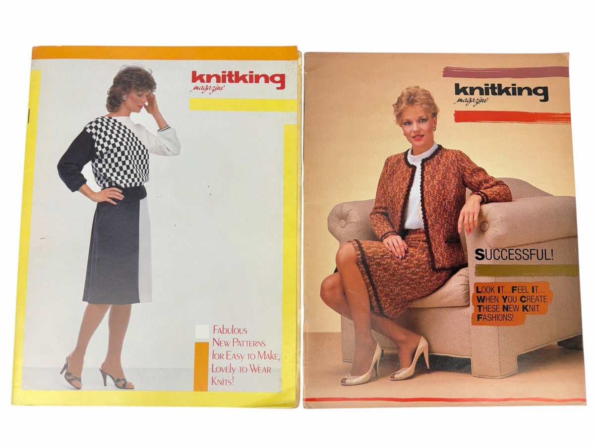 Vintage 1970’s & 1980’s Lot 23 Issues KNITKING MAGAZINE Knitting Patterns Mod