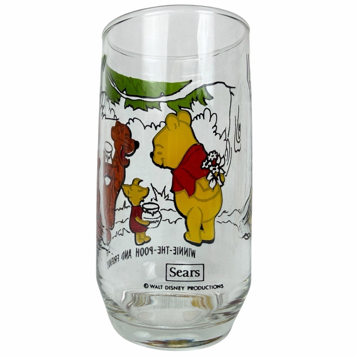 Vintage Sears Disney Winnie The Pooh & Friends Glass Cup Tumbler Tigger Piglet