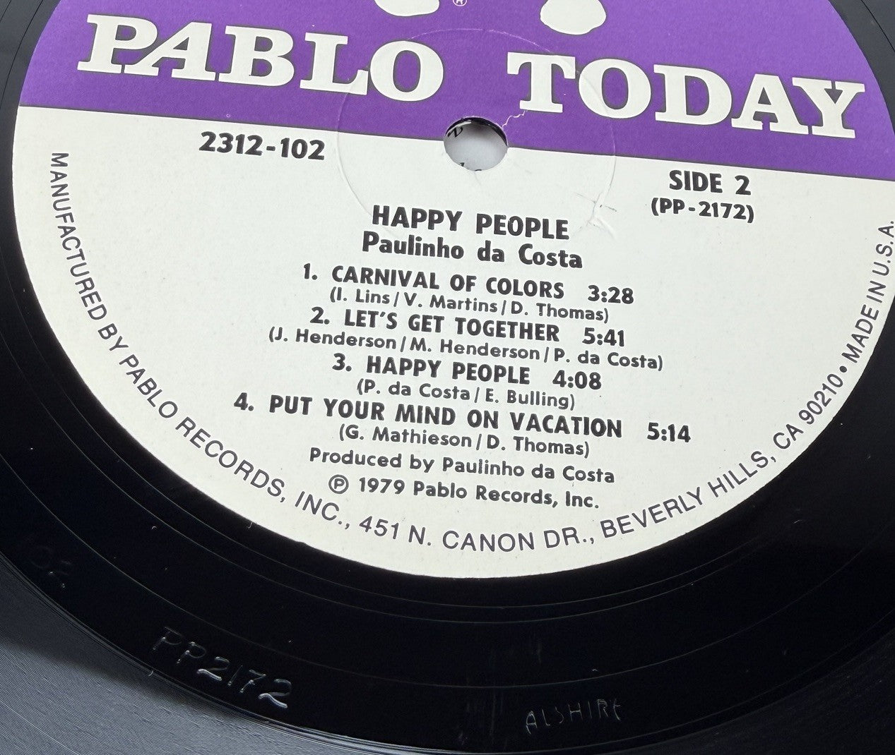 Paulinho Da Costa ‎- Happy People LP 1979 1st Pressing NM Vinyl Soul Jazz Funk