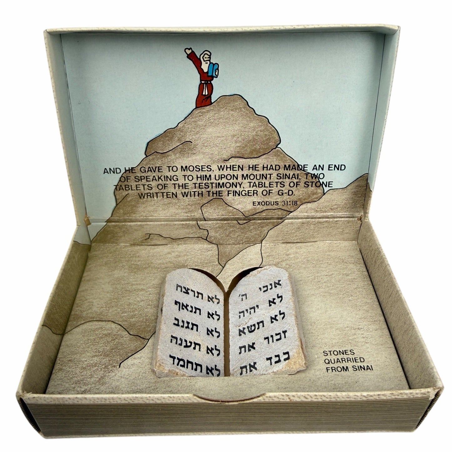 Vintage TABLETS OF MOSES Stones Quarried From Sinai JERUSALEM Israel Souvenir