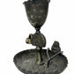 Antique DERBY SILVER CO Cigar Cutter Ashtray BIRD WISHBONE Smoking Match Holder